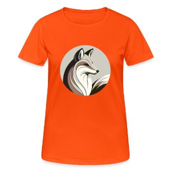 Fuchs im Kreis - Frauen T-Shirt atmungsaktiv - Neonorange - Vorne - AI Model Female 172 dark (172cm)