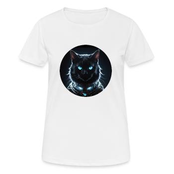 Chat noir - T-shirt respirant Femme - blanc - Devant - AI Model Female 172 dark (172cm)