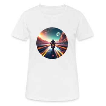 Motorcyclist Sunrise - Women's Breathable T-Shirt - white - Front - AI Model Female 172 dark (172cm)