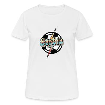 Serbien Fußball - Frauen T-Shirt atmungsaktiv - Weiß - Vorne - AI Model Female 172 dark (172cm)