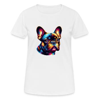 Bouledogue français - T-shirt respirant Femme - blanc - Devant - AI Model Female 172 dark (172cm)