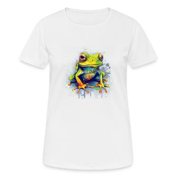 Bunter Frosch - Frauen T-Shirt atmungsaktiv - Weiß - Vorne - AI Model Female 172 dark (172cm)