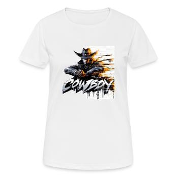 cowboy digital glitch - Frauen T-Shirt atmungsaktiv - Weiß - Vorne - AI Model Female 172 dark (172cm)