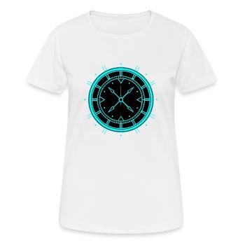 Uhr - Frauen T-Shirt atmungsaktiv - Weiß - Vorne - AI Model Female 172 dark (172cm)