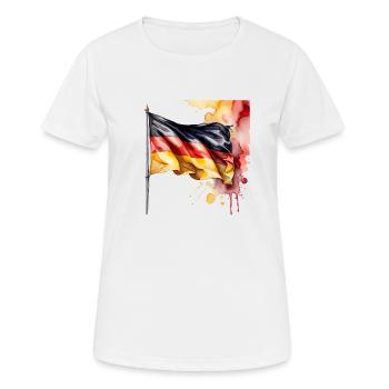 Deutschland Flagge - Frauen T-Shirt atmungsaktiv - Weiß - Vorne - AI Model Female 172 dark (172cm)