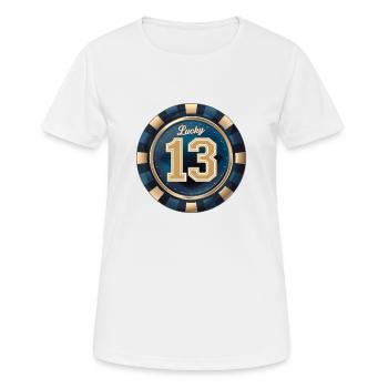 Chanceux 13 - T-shirt respirant Femme - blanc - Devant - AI Model Female 172 dark (172cm)