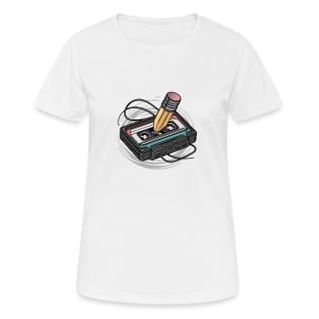 cassette - T-shirt respirant Femme - blanc - Devant - AI Model Female 172 dark (172cm)
