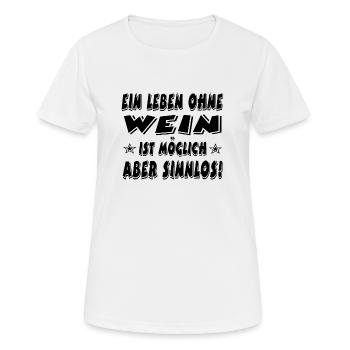 Wein - Frauen T-Shirt atmungsaktiv - Weiß - Vorne - AI Model Female 172 dark (172cm)