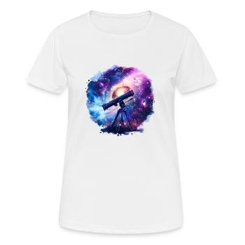 Ein Teleskop erweitert unseren Horizont - Frauen T-Shirt atmungsaktiv - Weiß - Vorne - AI Model Female 172 dark (172cm)