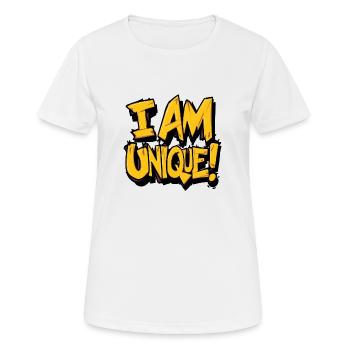 Je suis unique, je pense, je suis positif, j’ai confiance en moi - T-shirt respirant Femme - blanc - Devant - AI Model Female 172 dark (172cm)