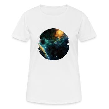 Das Universum ist Faszination und Inspiration - Frauen T-Shirt atmungsaktiv - Weiß - Vorne - AI Model Female 172 dark (172cm)