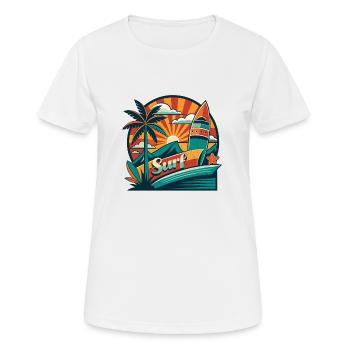 Surfen Logo - Frauen T-Shirt atmungsaktiv - Weiß - Vorne - AI Model Female 172 dark (172cm)