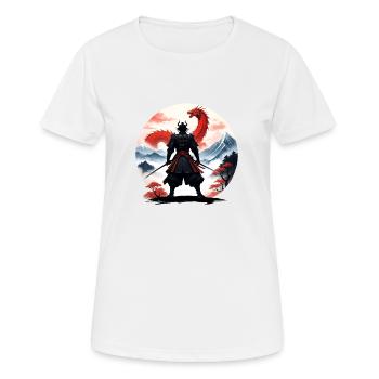 Paysage de dragon de samouraï du Japon - T-shirt respirant Femme - blanc - Devant - AI Model Female 172 dark (172cm)