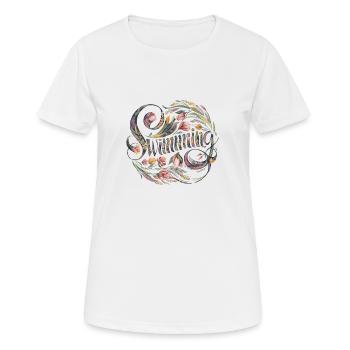 Nageur floral - T-shirt respirant Femme - blanc - Devant - AI Model Female 172 dark (172cm)