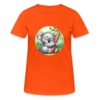 Koala heureux Koala Ours Koala - T-shirt respirant Femme - orange néon - Devant - AI Model Female 172 dark (172cm)