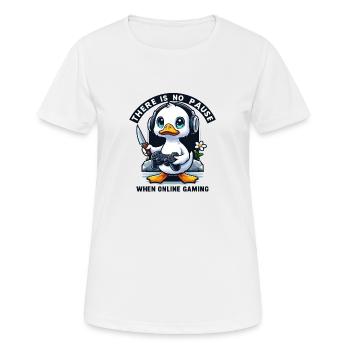 There Is No Pause When Online Gaming - T-shirt respirant Femme - blanc - Devant - AI Model Female 172 dark (172cm)
