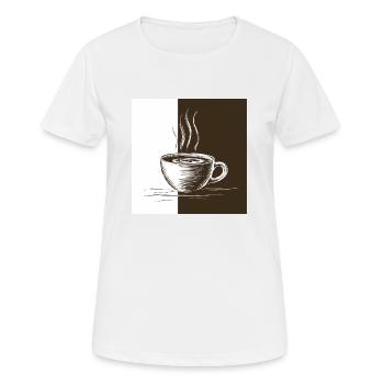 L’heure du café - T-shirt respirant Femme - blanc - Devant - AI Model Female 172 dark (172cm)