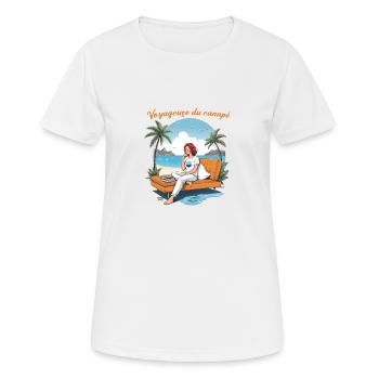Voyageuse du Canapé - T-shirt respirant Femme - blanc - Devant - AI Model Female 172 dark (172cm)