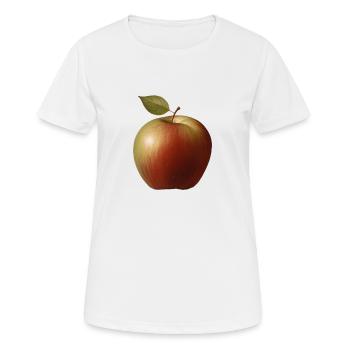 Apfel mit grünen Blatt - Frauen T-Shirt atmungsaktiv - Weiß - Vorne - AI Model Female 172 dark (172cm)