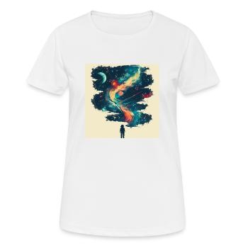 promesses spatiales - T-shirt respirant Femme - blanc - Devant - AI Model Female 172 dark (172cm)