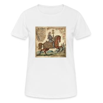 Chevalier à cheval, Moyen Âge - T-shirt respirant Femme - blanc - Devant - AI Model Female 172 dark (172cm)