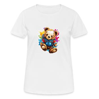 Teddybär / Kuscheltier / Stofftier / Geschenkidee - Frauen T-Shirt atmungsaktiv - Weiß - Vorne - AI Model Female 172 dark (172cm)