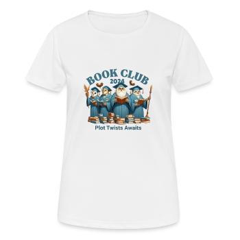 Book Club 2024 Tee: Dive into Stories with Scholar - Women's Breathable T-Shirt - white - Front - AI Model Female 172 dark (172cm)
