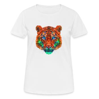 Polygon Tiger - Frauen T-Shirt atmungsaktiv - Weiß - Vorne - AI Model Female 172 dark (172cm)