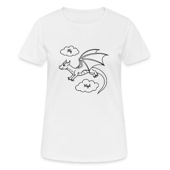 Drache Fly High - Frauen T-Shirt atmungsaktiv - Weiß - Vorne - AI Model Female 172 dark (172cm)