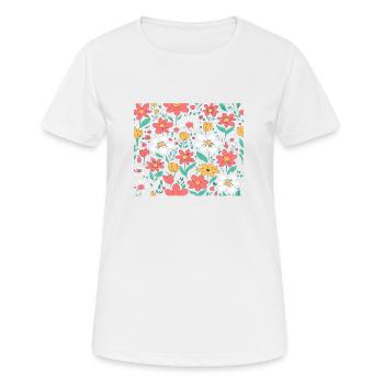 Printemps Fleurs Fond Printemps - T-shirt respirant Femme - blanc - Devant - AI Model Female 172 dark (172cm)