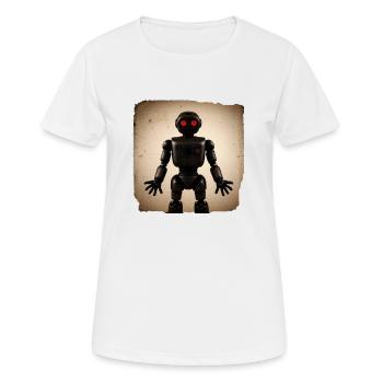 Schwarzer Roboter - Frauen T-Shirt atmungsaktiv - Weiß - Vorne - AI Model Female 172 dark (172cm)