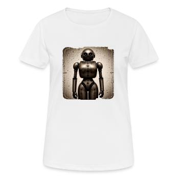 Sepiasäure-Farbroboter - Frauen T-Shirt atmungsaktiv - Weiß - Vorne - AI Model Female 172 dark (172cm)