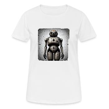 Breiter Roboter - Frauen T-Shirt atmungsaktiv - Weiß - Vorne - AI Model Female 172 dark (172cm)