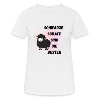 Schwarze Schafe sind die besten - Frauen T-Shirt atmungsaktiv - Weiß - Vorne - AI Model Female 172 dark (172cm)