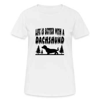 Dachshund - Women's Breathable T-Shirt - white - Front - AI Model Female 172 dark (172cm)
