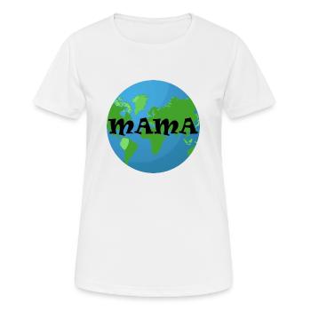 MAMA WELT - Frauen T-Shirt atmungsaktiv - Weiß - Vorne - AI Model Female 172 dark (172cm)
