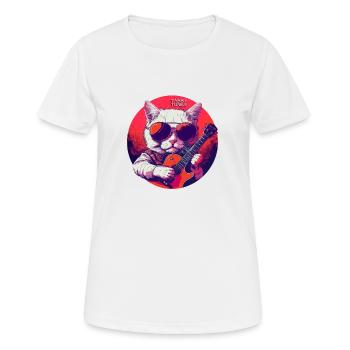 Tabby Tunes - Women's Breathable T-Shirt - white - Front - AI Model Female 172 dark (172cm)