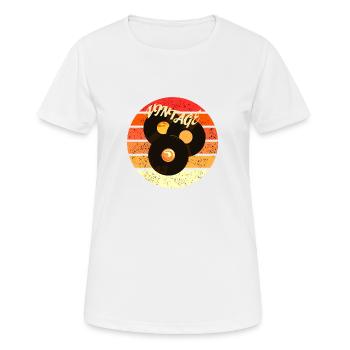 Vintage Circle Vinyl - Women's Breathable T-Shirt - white - Front - AI Model Female 172 dark (172cm)