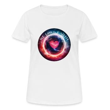 Wir lieben die Erde - Frauen T-Shirt atmungsaktiv - Weiß - Vorne - AI Model Female 172 dark (172cm)