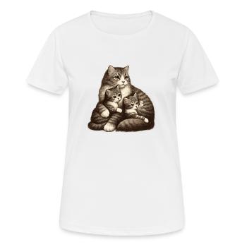 loving grouping of cats and kittens - Women's Breathable T-Shirt - white - Front - AI Model Female 172 dark (172cm)