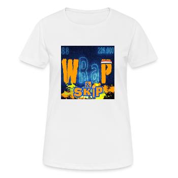 "WRAP & SKIP" Design von ALLEYHOP - Frauen T-Shirt atmungsaktiv - Weiß - Vorne - AI Model Female 172 dark (172cm)