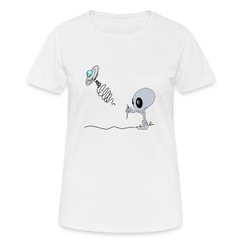 UFO Balloon - Women's Breathable T-Shirt - white - Front - AI Model Female 172 dark (172cm)