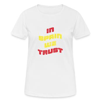 In Spain we trust - Frauen T-Shirt atmungsaktiv - Weiß - Vorne - AI Model Female 172 dark (172cm)