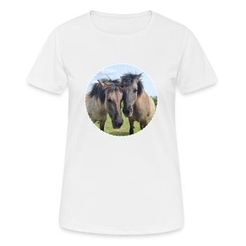 Chevaux doux cheval amour cheval amitié - T-shirt respirant Femme - blanc - Devant - AI Model Female 172 dark (172cm)