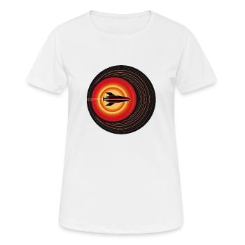 Fusée rétro en orbite - T-shirt respirant Femme - blanc - Devant - AI Model Female 172 dark (172cm)