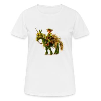 Kobold reitet auf Einhorn - Frauen T-Shirt atmungsaktiv - Weiß - Vorne - AI Model Female 172 dark (172cm)