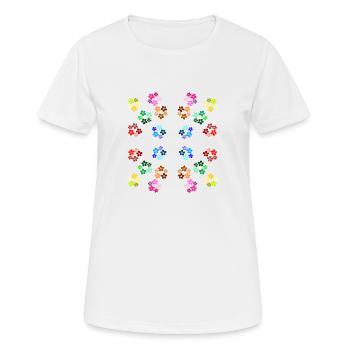 Blumenmuster Blumenranke blühende Blume floral - Frauen T-Shirt atmungsaktiv - Weiß - Vorne - AI Model Female 172 dark (172cm)