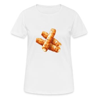Délicieux bâtonnets de mozzarella Graphique - T-shirt respirant Femme - blanc - Devant - AI Model Female 172 dark (172cm)