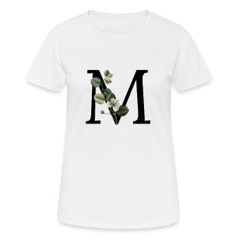 Buchstabe M Grün Botanisch - Frauen T-Shirt atmungsaktiv - Weiß - Vorne - AI Model Female 172 dark (172cm)