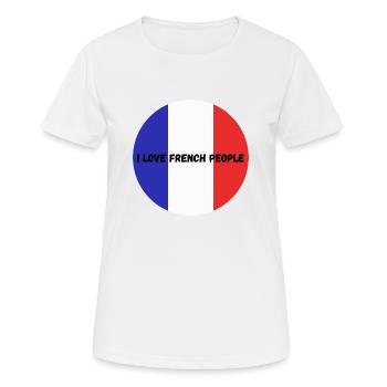 Ich liebe die Franzosen - Frauen T-Shirt atmungsaktiv - Weiß - Vorne - AI Model Female 172 dark (172cm)